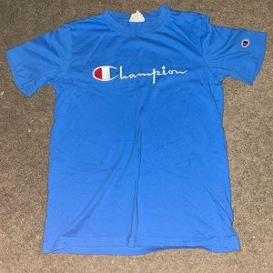 Two Barely Woke Black and Blue Champion Shirt